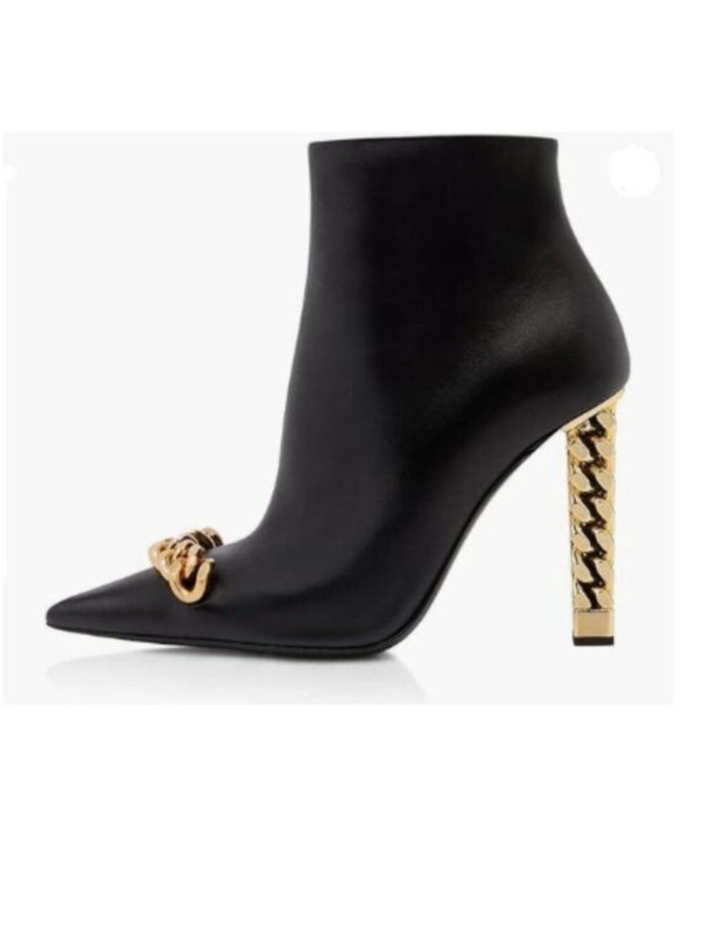 FSJ Black Trendy Pointed Toe Ankle Boot Block Chunky Bootie Shoes